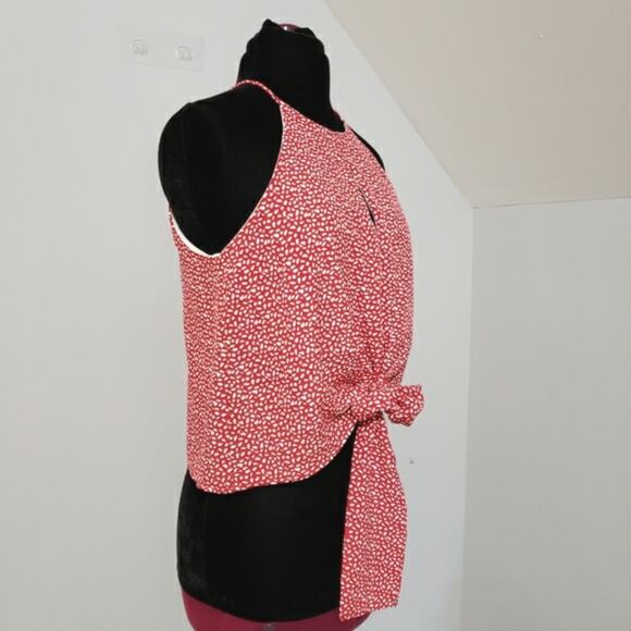 Abbeline High Neck Sleeveless Thin Strap Keyhole Tie Front Crop Top Medium - Picture 2 of 9